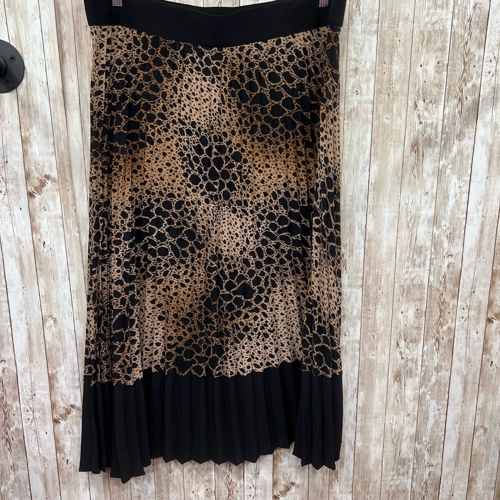 Alfani Brown and Black Midi A-Line‎ Skirt